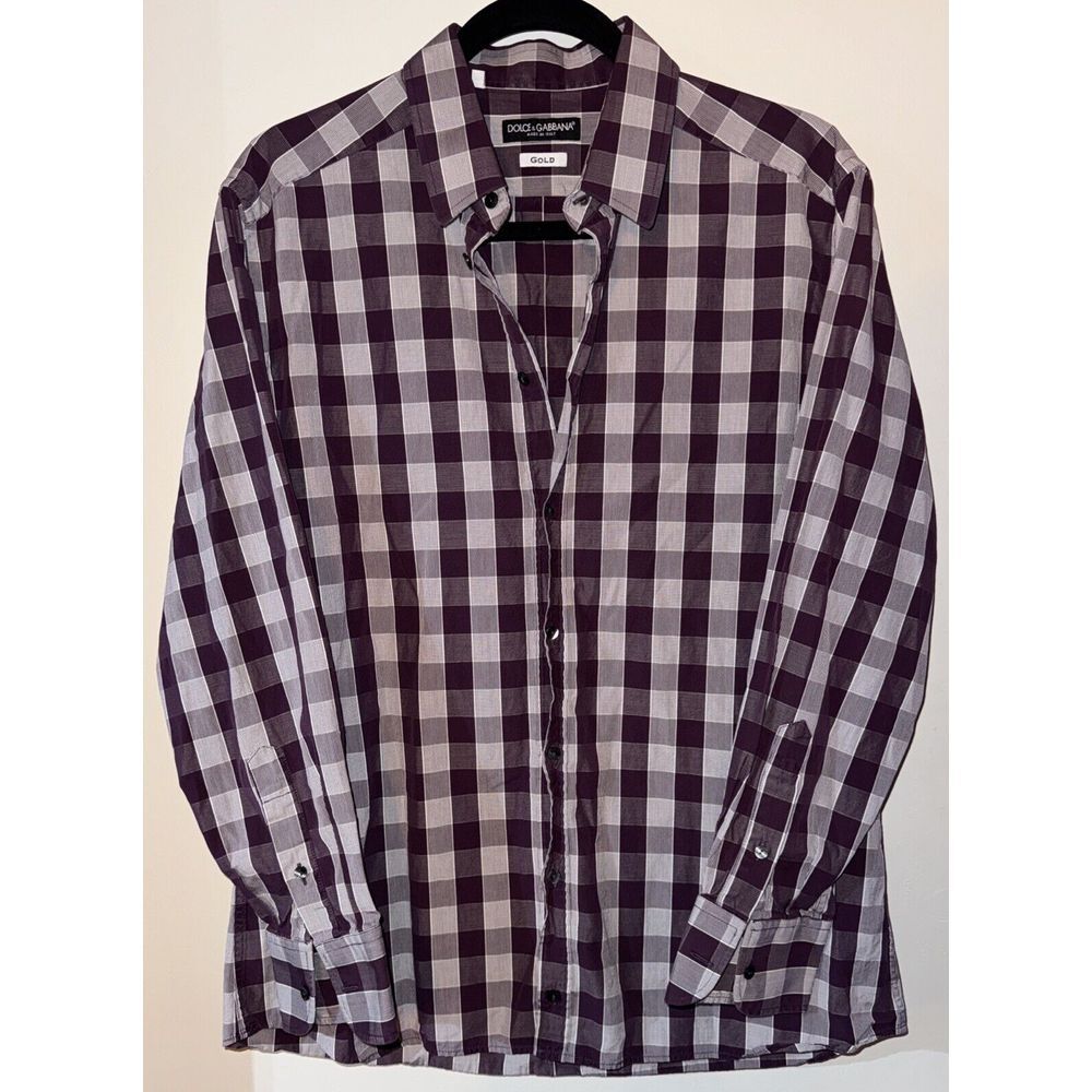Men's DOLCE & GABANA GOLD Medium Cotton Long Sleeve Button‎ Down Size 17-43